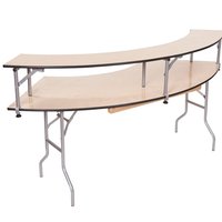 Vente en gros de table de buffet de restaurant pliante en bois portable à double couche pour l'extérieur table de pique-nique et de banquet pour mariage