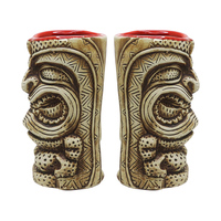 Meilleure vente tasse Tiki en céramique personnalisée tasse à boire faite à la main en différentes couleurs tasses en céramique personnalisables