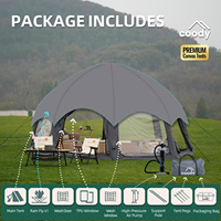 Tente dôme gonflable Coody - Gris, luxe, portable, géodésique, pour la famille, pour le glamping en plein air
