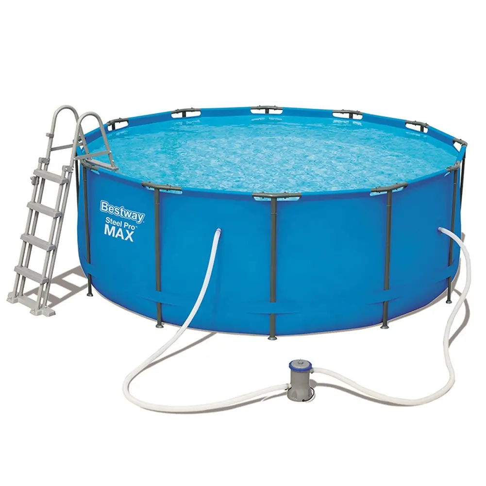 Bestway 56420 12Ft x 48in elliptisches Flachrohr-Schwimmbad mit Abdeckung leiter filter pumpe