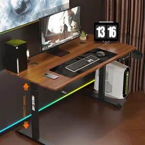 2023 design moderno luxo ceo escritório elétrico ajustável mesa mesa de madeira grande tamanho laptop mesa sentar em pé estudo mesa para adulto