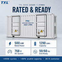 Système de stockage d'énergie commercial hybride tout-en-un BESS 500 kW 1,29 MWh 20 pieds LiFePO4 CE RoHS ISO9001 PeakShaving IP54