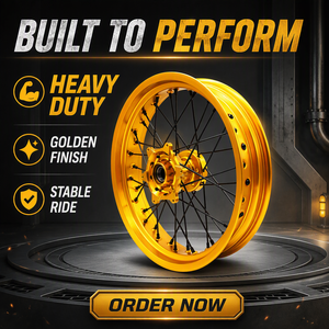 Precio de Fábrica, Llantas <span class=keywords><strong>Supermotard</strong></span> Delanteras y Traseras de Aleación de Aluminio de 17 Pulgadas con Borde Dorado para Motocicletas Suzuki RMZ 250 350 <span class=keywords><strong>DRZ</strong></span> 450 - Product Image 4