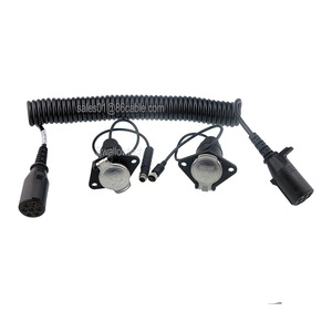 Conector de 7 pines de alta resistencia personalizado <span class=keywords><strong>Suzi</strong></span>, chaqueta de PVC de plomo en espiral, Cable de cámara de respaldo de fibra óptica para sistema de cámara de remolque - Product Image 6