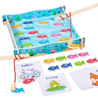 Mainan Memancing Ikan Laut Model Ember Kayu untuk Anak Usia 0-24 Bulan - Edukasi Dini Pengembangan Kognitif dan Kecerdasan Magnetik Ikan