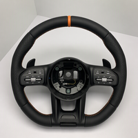 Volant en cuir Nappa avec marqueur supérieur orange et boutons noirs pour Mercedes W206 W223 W214 NTG7