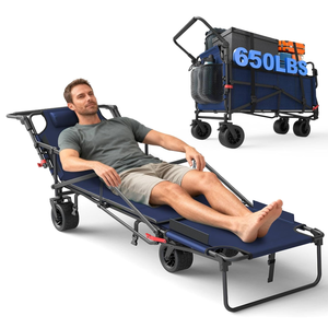 Alta Calidad 360 °   Cama de Camping con Ruedas Giratorias y Altura Ajustable, Carrito de Camping Todoterreno para Cualquier Uso al Aire Libre - Product Image 1