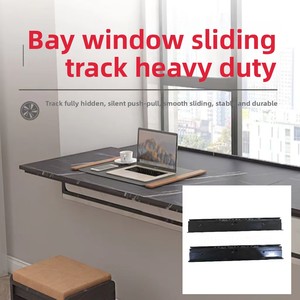 JINRUIDA Rail coulissant robuste à roulement à billes pour table de <span class=keywords><strong>baie</strong></span> <span class=keywords><strong>vitrée</strong></span>, quincaillerie de meuble pour rail de bureau télescopique dissimulé - Product Image 1