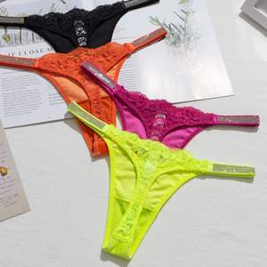 Новые бархатные кружевные трусики со стразами и поясом, трусики-стринги с заниженной талией, эластичные бразильские женские трусики - Product Image 4