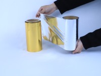 Film PET métallisé argenté effet miroir, souple, résistant à l'humidité, translucide, pour lamination décorative et l'emballage
