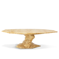 Table à manger moderne en marbre unique, grande taille, luxe, bois de peuplier, finition brillante, esthétique moderne, tables à manger pour la maison et l'appartement