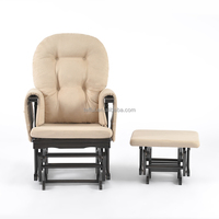 Fauteuil à bascule ergonomique moderne en bois massif écologique pour maternité et allaitement, avec repose-pieds, pour salon et chambre d'enfant