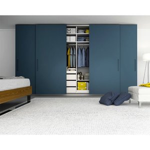 Ace Diseño personalizado Azul <span class=keywords><strong>Blanco</strong></span> Mate Lacado Almacenamiento Puerta corredera <span class=keywords><strong>Armario</strong></span> con panel de puerta azul <span class=keywords><strong>Armario</strong></span> de madera - Product Image 2