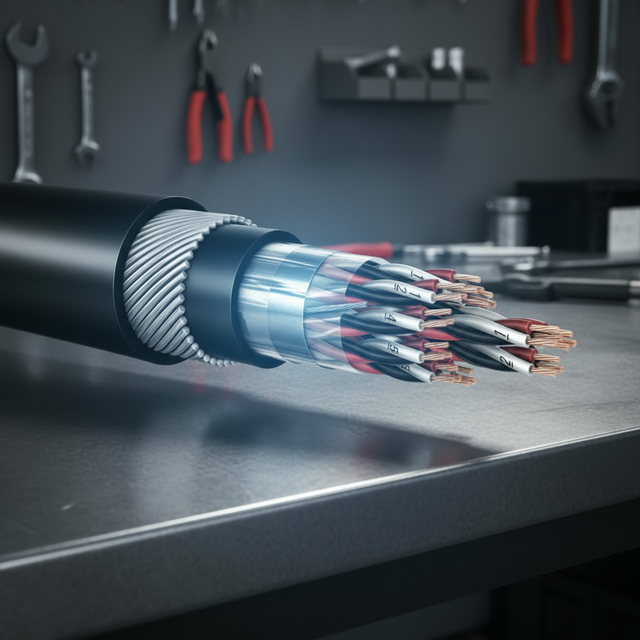 Twisted Copper Instrument SWA Armored Cable 1*2*1.5mm2 XLPE PVC Jacketed IP65 Rated Foil Shielded for Electronic Instrumentation