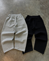 Ensemble de survêtement unisexe en coton épais, coupe oversize, uni, pour femmes et hommes, comprenant un pantalon de jogging et un sweat à capuche