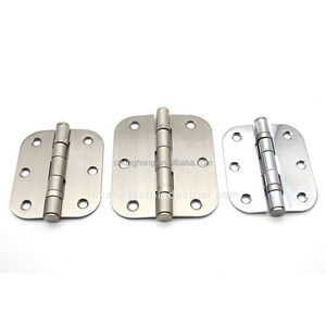 Hardware para muebles del hogar 6MM Pin fino Esquina redonda Bisagra de rodamiento silencioso Bisagra brasileña Bisagra al ras