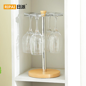 Estante giratorio para copas de vino, almacenamiento redondo invertido con orificio de drenaje para portavasos de fiesta - Product Image 3