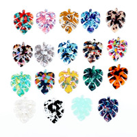 Écaille de tortue acétate acrylique boucle d'oreille breloques grande feuille de Monstera en forme de pendentif boucle d'oreille pièces résultats fabrication de bijoux à bricoler soi-même