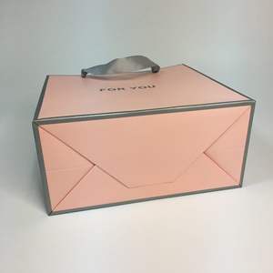 Bolsa de Papel Blanca Impresa Personalizada, Ecológica, Pequeña, <span class=keywords><strong>Mini</strong></span> Bolsa de Regalo Rosa, Empaque con Asa de Listón y su Propio Logotipo - Product Image 4