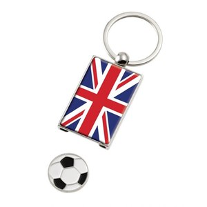 Porte-clés drapeau du Royaume-Uni avec jeton ballon de football, cadeau pour les fans - Product Image 1