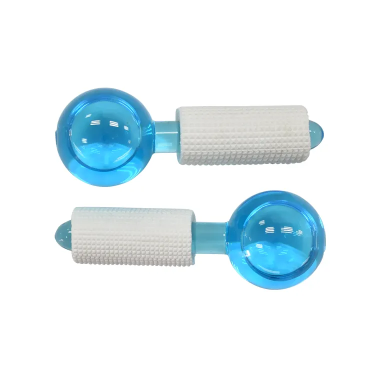 Scatola di Imballaggio Portatile Ampio 360 Gradi Del Viso Ghiaccio Globi di Vetro Blu Sfera di Massaggio