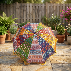 Parapluie pour mobilier d'extérieur utilisé par homme femme fille décor à la maison beau Style Boho large bordure Parsol jardin soleil mariage - Product Image 2