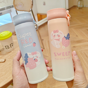 Tasse à vide de dessin animé mignon adorable tasse pour enfants <span class=keywords><strong>b</strong></span>é<span class=keywords><strong>b</strong></span>é Thermos/flacon Portable 420ml en acier inoxydable gobelet droit bouteille d'eau - Product Image 1