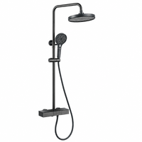 Système de douche Piano chromé poli avec robinet en céramique, affichage numérique intelligent, jet de pluie, ensemble de douche pour appartement et hôtel, vente directe usine