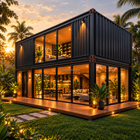 Nouvelle maison modulaire conteneurisée de type double étage, de haute qualité, pour l'Australie, avec chambre et restaurant en conteneur maritime