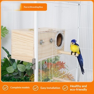 Caja de Nido para Periquitos Hecha a Mano, Casa para Pájaros, Caja de Cría de Madera Natural para Agapornis y Parrotlets, Caja de Reproducción - Product Image 3