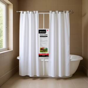 Rideau de douche Tergal Corta Vianney 180 cm H x 272 cm L à œillets, tissu moderne et minimaliste pour salle de bain - Product Image 2