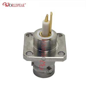 Twinax/triax đồng trục bj157f thay thế 4 lỗ <span class=keywords><strong>BNC</strong></span> <span class=keywords><strong>TRS</strong></span> nữ Jack Bảng điều khiển thẳng gắn kết Hàn RF Coax Chassis kết nối đồng thau - Product Image 2