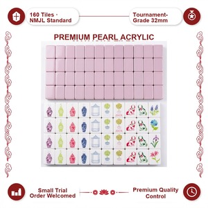Ensemble <span class=keywords><strong>de</strong></span> Mahjong américain en acrylique <span class=keywords><strong>de</strong></span> qualité supérieure, 160 pièces, violet clair, luxe moderne, pliable, pour soirée <span class=keywords><strong>de</strong></span> jeu en famille - Product Image 2