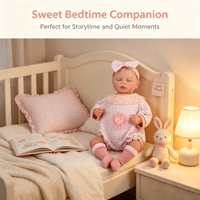 Poupée Bébé Reborn Réaliste Noire de 55,88 cm (22 po) avec Corps Entier en Vinyle, Corps en Tissu Léger et Pondéré, Tenue Florale Rose, Jouet de Collection pour Fille