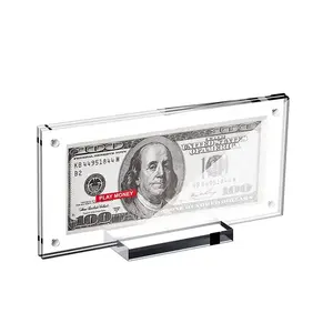 亚克力展示美元票据展示美元持有人货币票据保护纸钞架收款人收藏