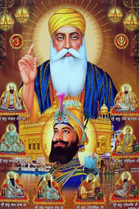 Sikhische 10 <span class=keywords><strong>Gurus</strong></span> Goldener Tempel Leinwand Digitaldruck Öl Abstraktes Design Religiöse Heimdekoration - Product Image 2