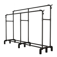 Organisateur de vêtements multifonctionnel en métal à double niveau, sur pied, mobile, gain de place, pour salon moderne
