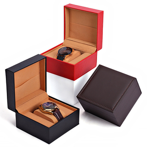 Boîte à montre carrée en PU personnalisée avec couvercle rabattable, emballage et rangement pour bijoux, boîte cadeau - Product Image 3
