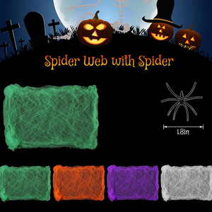 Decoración de Halloween, Telaraña de Algodón Colorida, Telaraña Artificial, Decoración para Exteriores, Patio, Fiesta, Bar, Ambiente, BS189 - Product Image 2