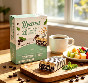 Barre protéinée premium sans gluten pour adultes, saveur fudge blanc, collation nutritive pour la gym, le fitness, le sport, supplément énergétique quotidien, OEM - Product Image 1