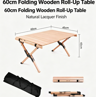 Table pliante moderne en bois massif pour camping, pique-nique, barbecue, plage, voyage, plusieurs tailles