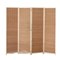 Paravent pliant de style chinois en bois, bambou et rotin, séparateur de pièce mobile et pliable pour salon et hôtel
