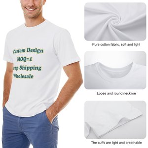 MOQ=1, T-shirt pour <span class=keywords><strong>homme</strong></span> en coton 100% de qualité supérieure à manches courtes avec impression <span class=keywords><strong>sur</strong></span> le devant, design de courtepointe hawaïenne, personnalisation directe d'usine, taille plus - Product Image 5