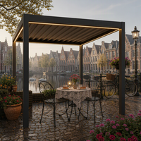 Pergola à lames orientables en aluminium robuste, toit électrique, auvent motorisé étanche, gazebo moderne pour extérieur, jardin, restaurant, balcon