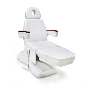 Cama Eléctrica de <span class=keywords><strong>Spa</strong></span> para Tratamientos Faciales, Pestañas y Tatuajes, con Reposabrazos de Madera, <span class=keywords><strong>Silla</strong></span> de Masaje con 3/4 Motores, Cama de Belleza Blanca - Product Image 2
