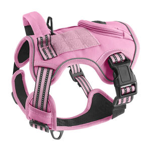 プル調整可能ペットハーネス反射サービストレーニング簡単制御ペットベスト働く犬用ハーネスなし - Product Image 3