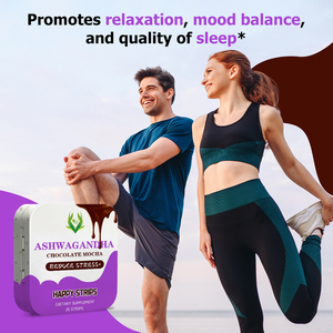Hot Selling ODM Ashwagandha Oral Strips Chocolate Mocha Flavor Dietary <b>Supplement</b> Support Calmess Relaxation and Reduce Stress - Product Image 6