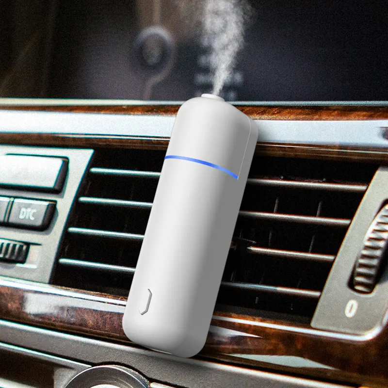 SCENTA akıllı USB şarj edilebilir araba kokusu Aroma YAYICI, Nano serin sis Mini ultrasonik susuz araba koku yayıcı Aroma YAYICI havalandırma klip