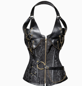 Ceinture à col en v avec fermeture éclair pour femmes, style gothique européen Victoria Steampunk, corset et <span class=keywords><strong>Bustier</strong></span> Sexy - Product Image 2