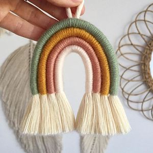 Venta al por mayor niños habitación nórdica Bohemia algodón casa decoración Mini Arco Iris Macrame Decoración - Product Image 6
